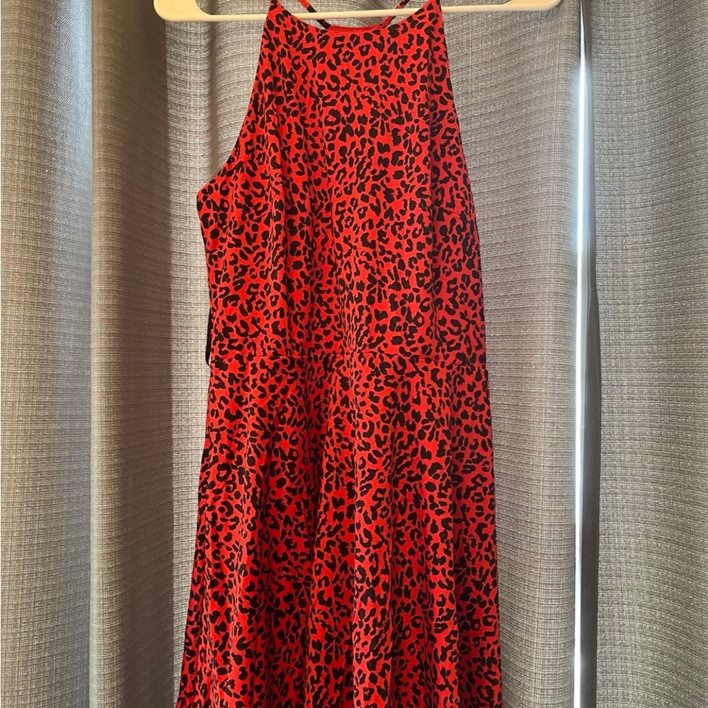 I.N. San Francisco Vibrant Red Animal Print Dress